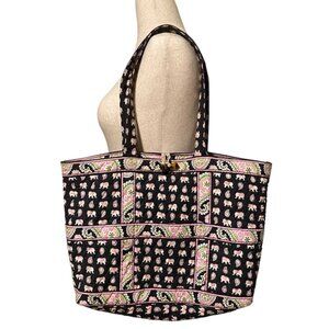 Vera Bradley Pink Elephant Print Breast Cancer Awareness Large Tote